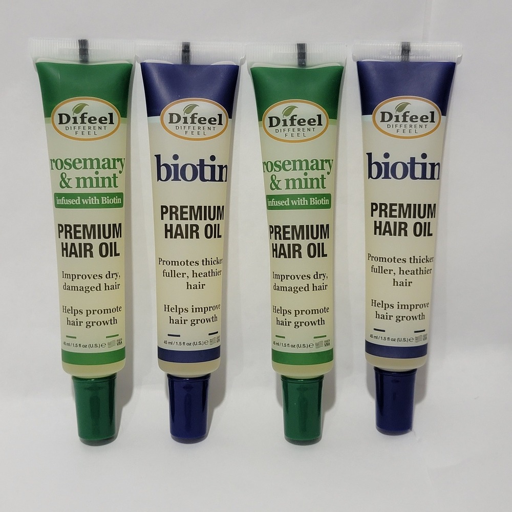 Difeel Premium Hair Oil 4pk Rosemary Mint Biotin 1.5oz Growth Treatment USA Made